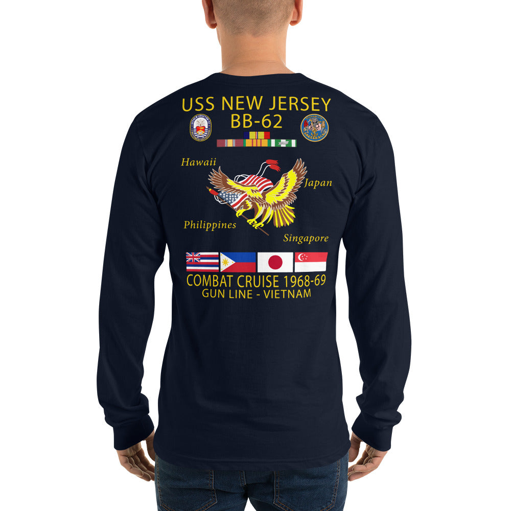 USS New Jersey (BB-62) 1968-69 Long Sleeve Cruise Shirt