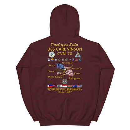 USS Carl Vinson (CVN-70) 1986-87 Cruise Hoodie - Family