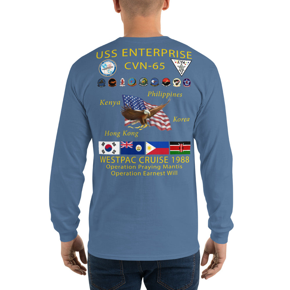 USS Enterprise (CVN-65) 1988 Long Sleeve Cruise Shirt
