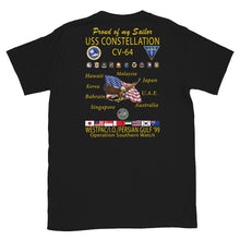 Load image into Gallery viewer, USS Constellation (CV-64) 1999 Cruise Shirt - FAMILY