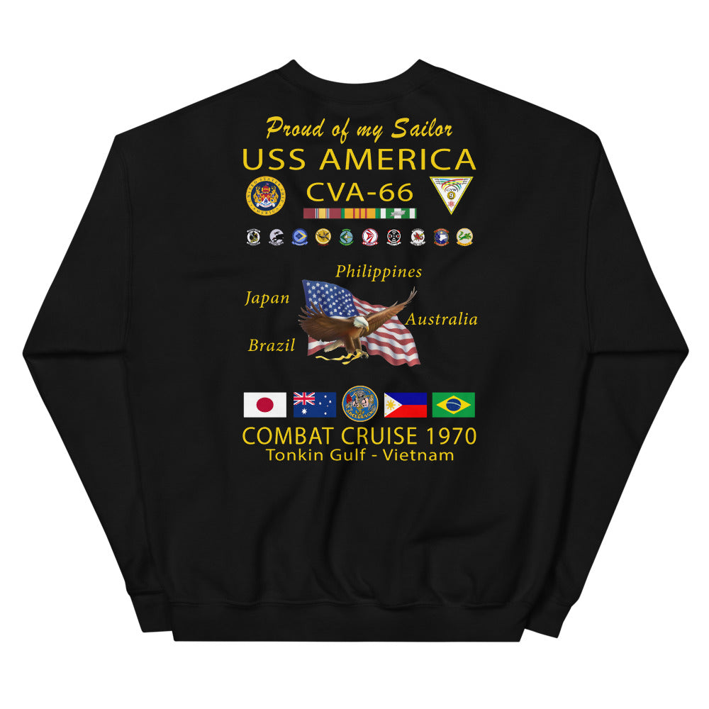 USS America (CVA-66) 1970 Cruise Sweatshirt - FAMILY