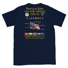 Load image into Gallery viewer, USS Carl Vinson (CVN-70) 2011-12 Cruise Shirt - FAMILY
