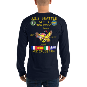 USS Seattle (AOE-3) 1984 Long Sleeve Cruise Shirt - CUSTOM
