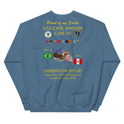 USS Carl Vinson (CVN-70) 2010 Cruise Sweatshirt - FAMILY