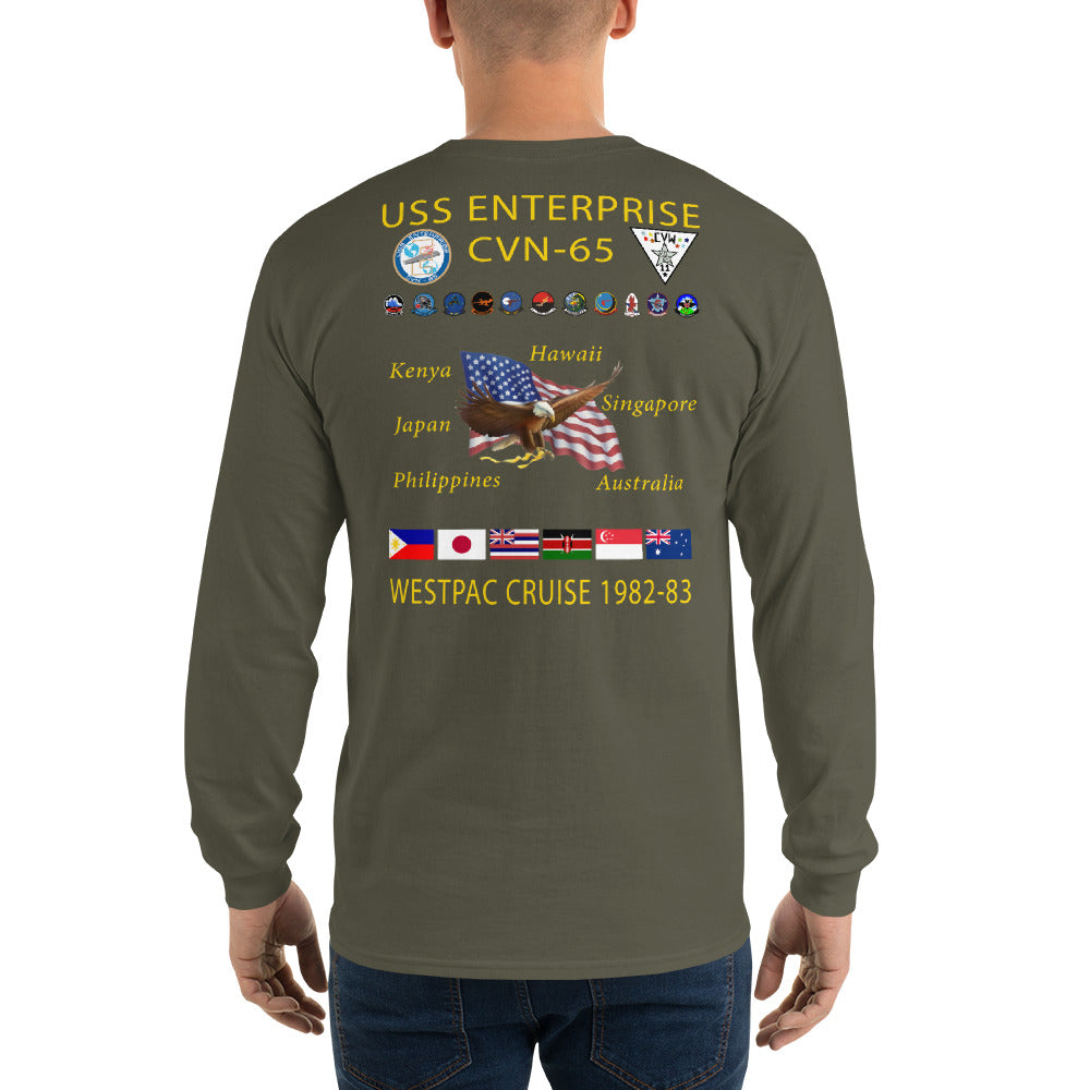 USS Enterprise (CVN-65) 1982-83 Long Sleeve Cruise Shirt