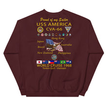 Load image into Gallery viewer, USS America (CVA-66) 1968 Cruise Sweatshirt - FAMILY