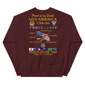USS America (CVA-66) 1968 Cruise Sweatshirt - FAMILY