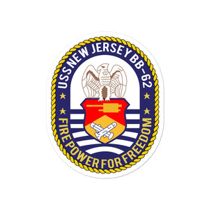 USS New Jersey (BB-62) Ship's Crest Vinyl Sticker