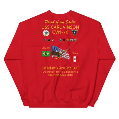 USS Carl Vinson (CVN-70) 2010 Cruise Sweatshirt - FAMILY