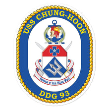 Load image into Gallery viewer, USS Chung-Hoon (DDG-93) Ship&#39;s Crest Vinyl Sticker