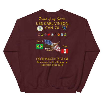 USS Carl Vinson (CVN-70) 2010 Cruise Sweatshirt - FAMILY