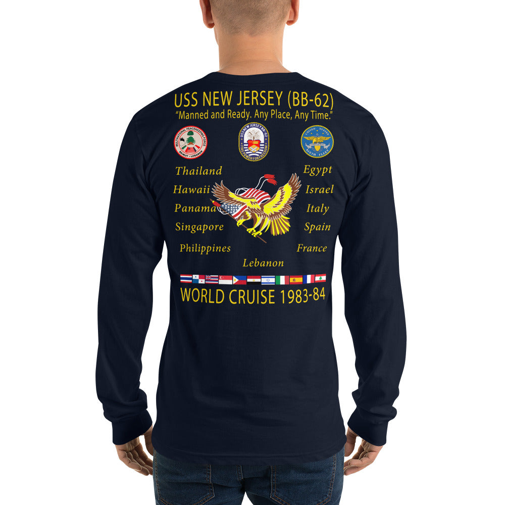 USS New Jersey (BB-62) 1983-84 Long Sleeve Cruise Shirt