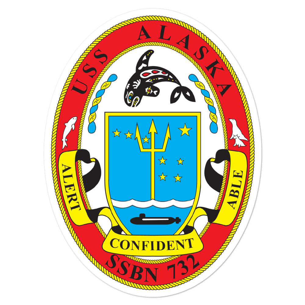 USS Alaska (SSBN-732) Ship's Crest Vinyl Sticker