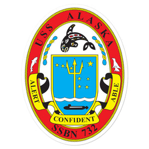 USS Alaska (SSBN-732) Ship's Crest Vinyl Sticker
