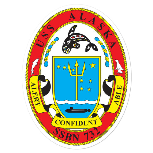 USS Alaska (SSBN-732) Ship's Crest Vinyl Sticker