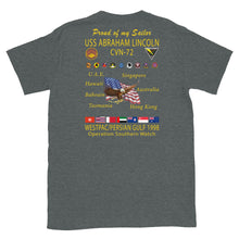 Load image into Gallery viewer, USS Abraham Lincoln (CVN-72) 1998 Cruise Shirt - Family