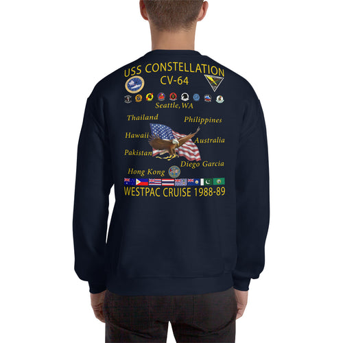 USS Constellation (CV-64) 1988-89 Cruise Sweatshirt