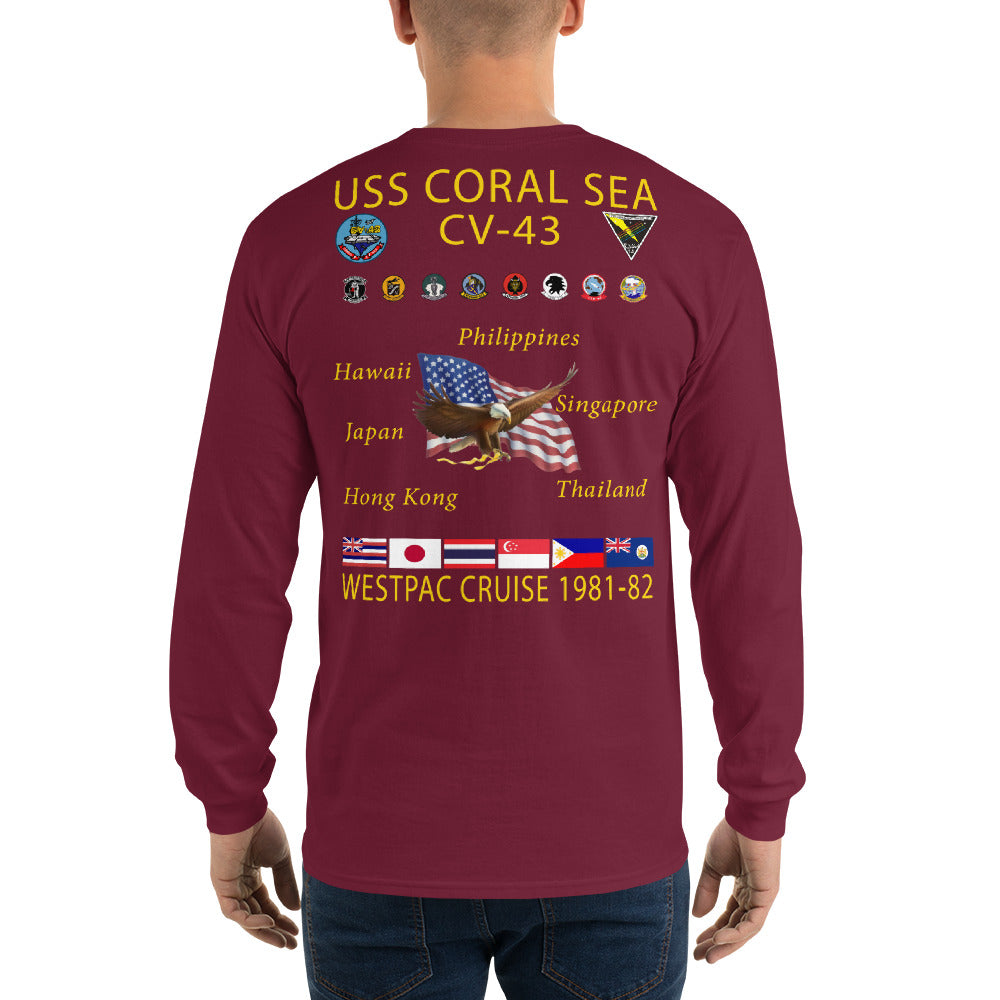 USS Coral Sea (CV-43) 1981-82 Long Sleeve Cruise Shirt