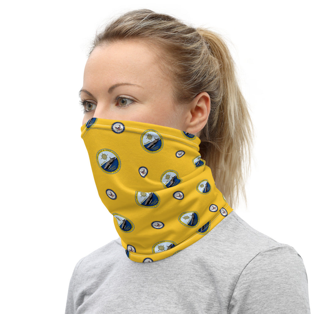 USS Gerald R. Ford (CVN-78) Crest w/ Navy Emblem Neck Gaiter - Gold
