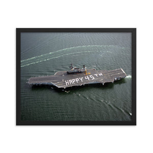 USS Midway (CV-41) Framed Ship Photo - Happy 45th