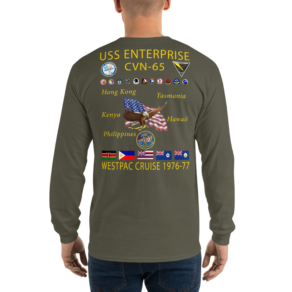 USS Enterprise (CVN-65) 1976-77 Long Sleeve Cruise Shirt