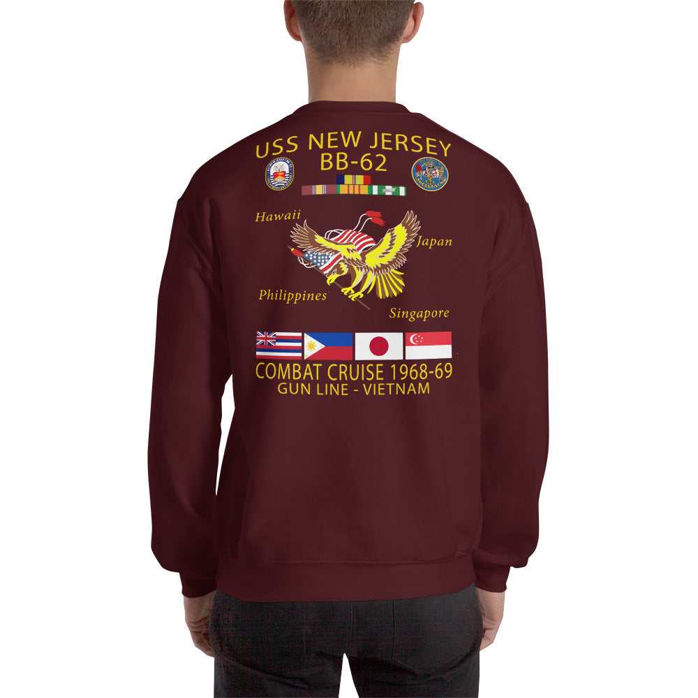 USS New Jersey (BB-62) 1968-69 Cruise Sweatshirt