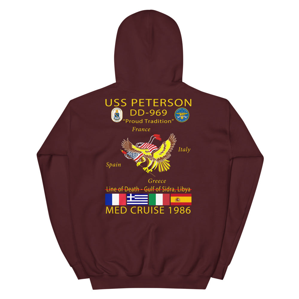 USS Peterson (DD-969) 1986 Cruise Hoodie