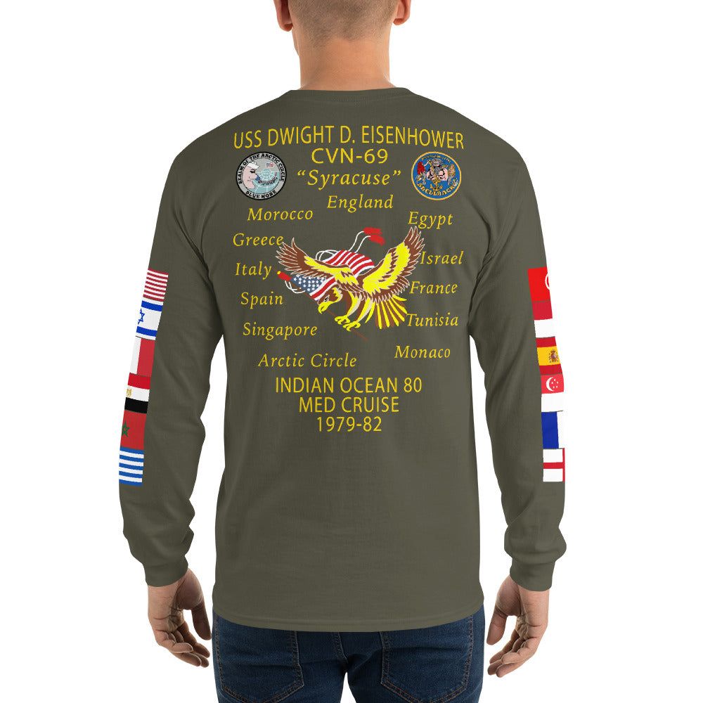 IKE CUSTOM w/FLAGS - E HUGHES - Long Sleeve Shirt