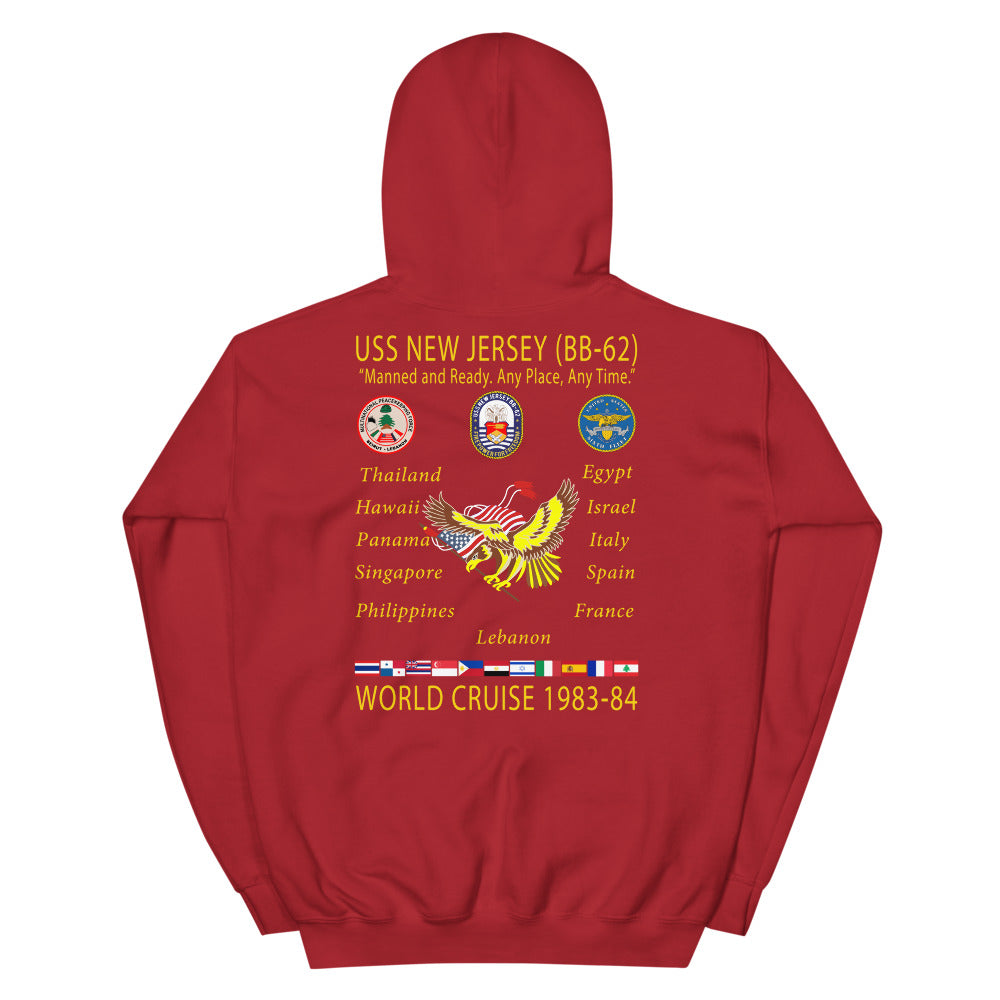USS New Jersey (BB-62) 1983-84 Cruise Hoodie