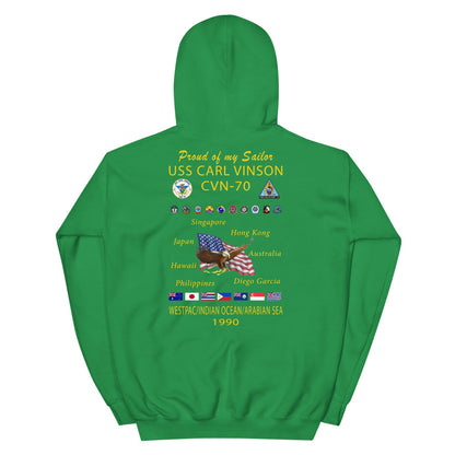 USS Carl Vinson (CVN-70) 1990 Cruise Hoodie - Family