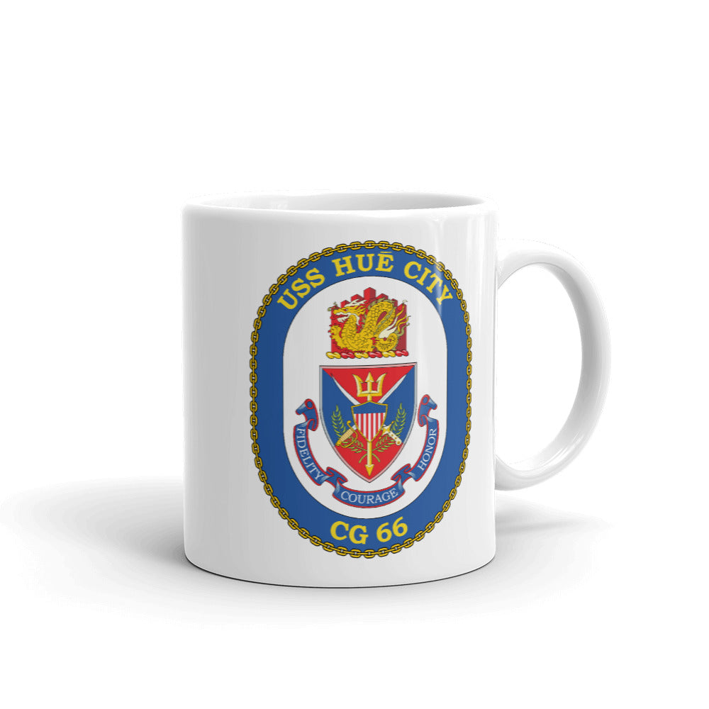 USS Hue CIty (CG-66) Ship's Crest Mug