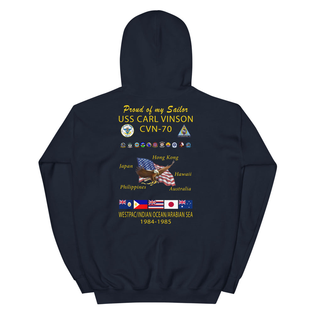 USS Carl Vinson (CVN-70) 1984-85 Cruise Hoodie - Family