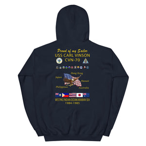 USS Carl Vinson (CVN-70) 1984-85 Cruise Hoodie - Family