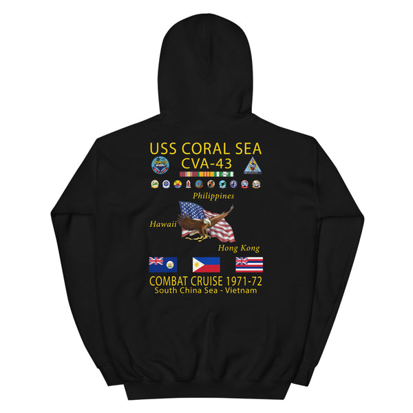 USS Coral Sea (CVA-43) 1971-72 Cruise Hoodie