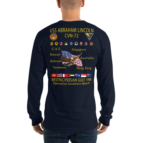 USS Abraham Lincoln (CVN-72) 1998 Long Sleeve Cruise Shirt