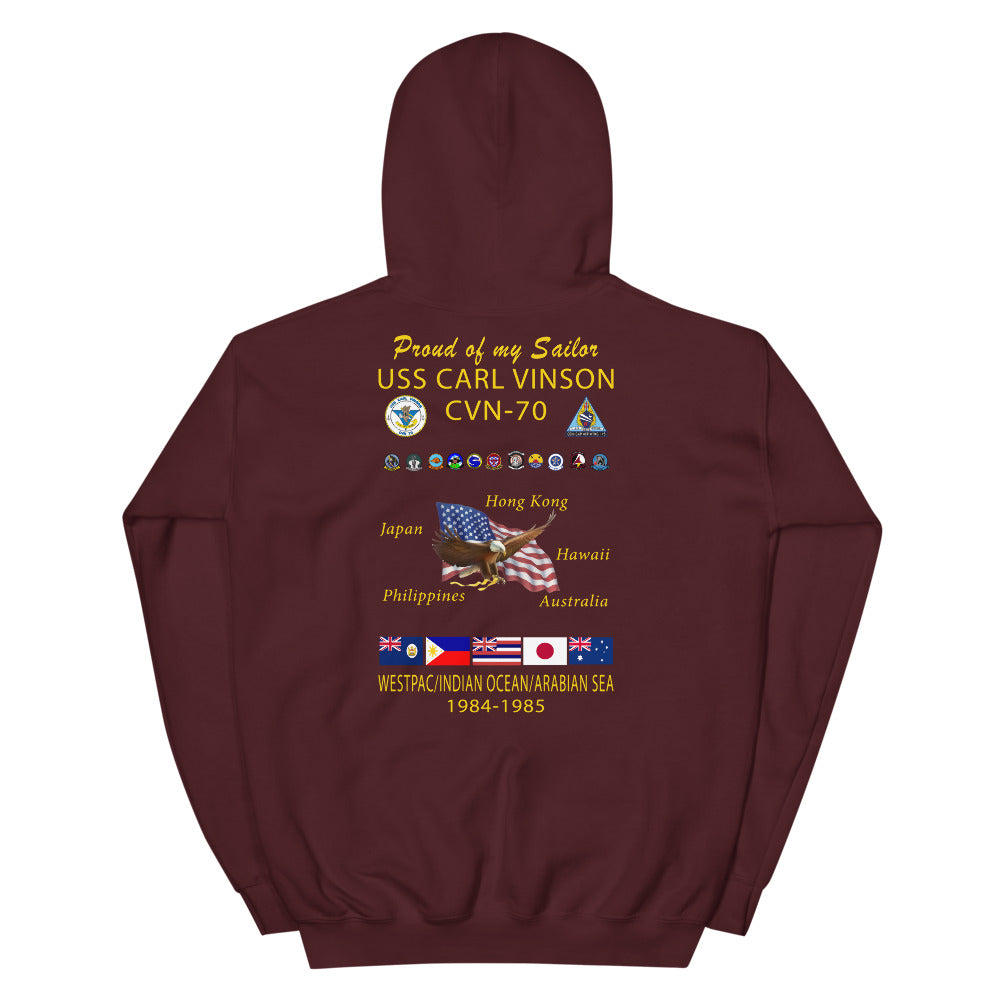 USS Carl Vinson (CVN-70) 1984-85 Cruise Hoodie - Family