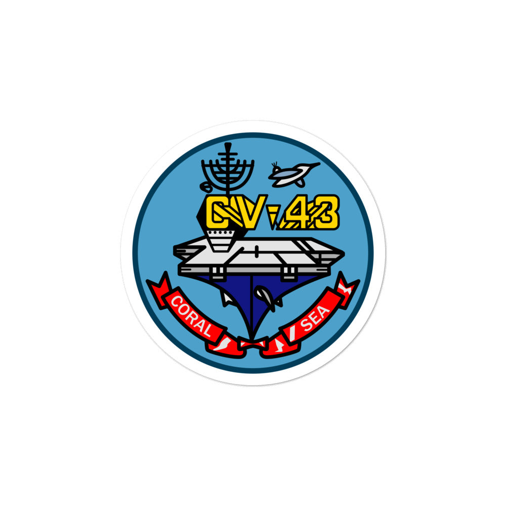 USS Coral Sea (CV-43) Ship's Crest Vinyl Sticker