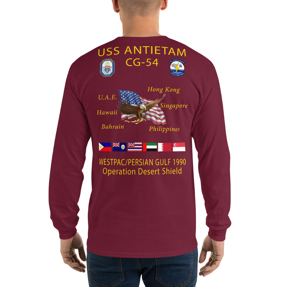 USS Antietam (CG-54) 1990 Long Sleeve Cruise Shirt