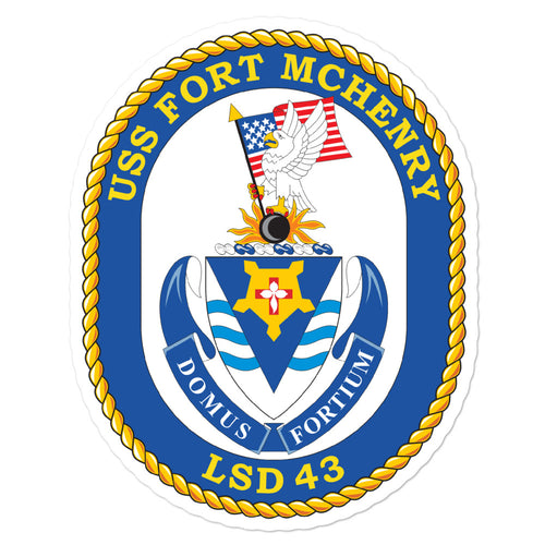 USS Fort McHenry (LSD-42) Ship's Crest Vinyl Sticker