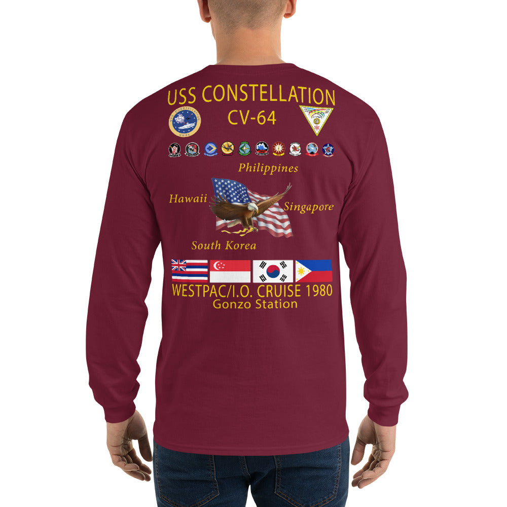 USS Constellation (CV-64) 1980 Long Sleeve Cruise Shirt
