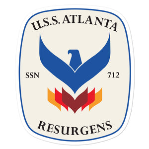 USS Atlanta (SSN-712) Ship's Crest Vinyl Sticker