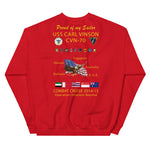 USS Carl Vinson (CVN-70) 2014-15 Cruise Sweatshirt - FAMILY