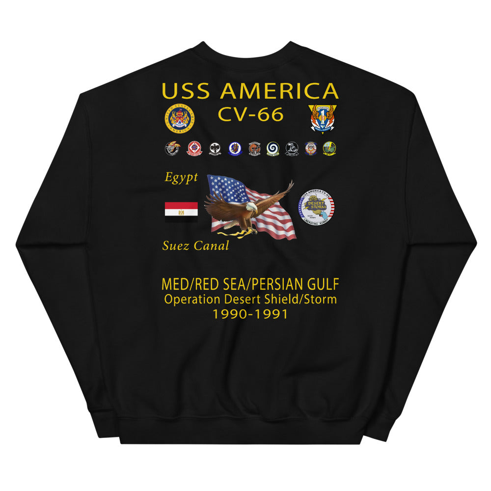 USS America (CV-66) 1990-91 Cruise Sweatshirt (Ver 1)