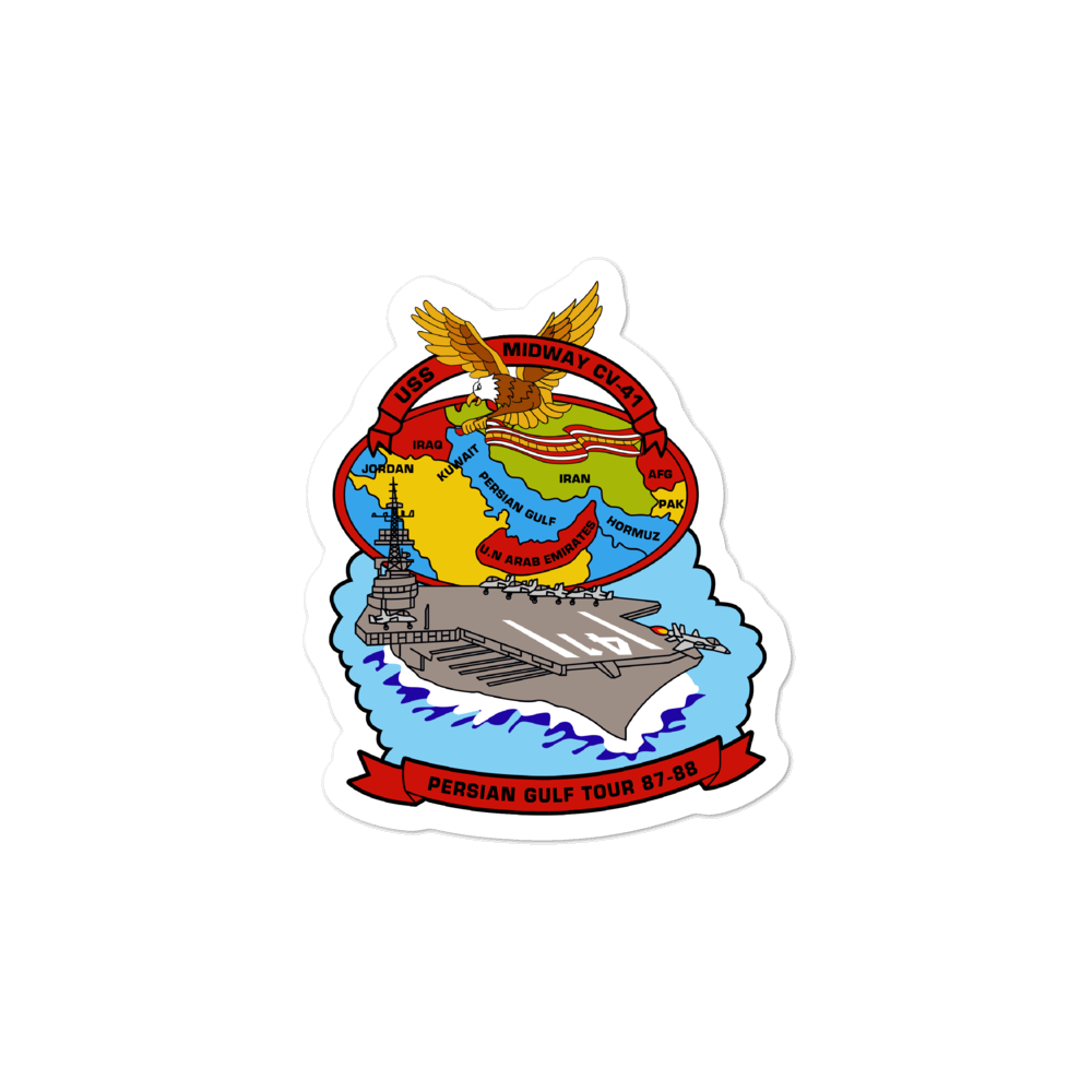 USS Midway (CV-41) Persian Gulf Tour 1987-88 Vinyl Sticker
