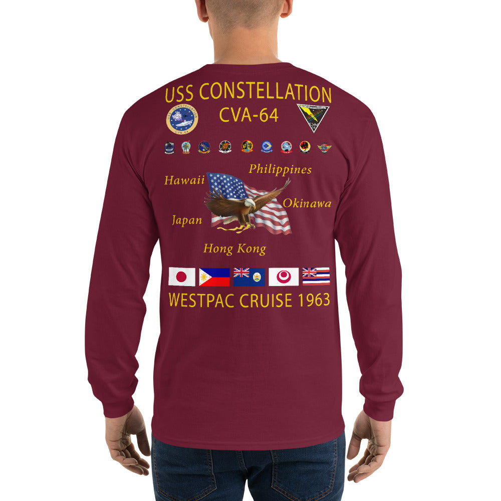 USS Constellation (CVA-64) 1963 Long Sleeve Cruise Shirt