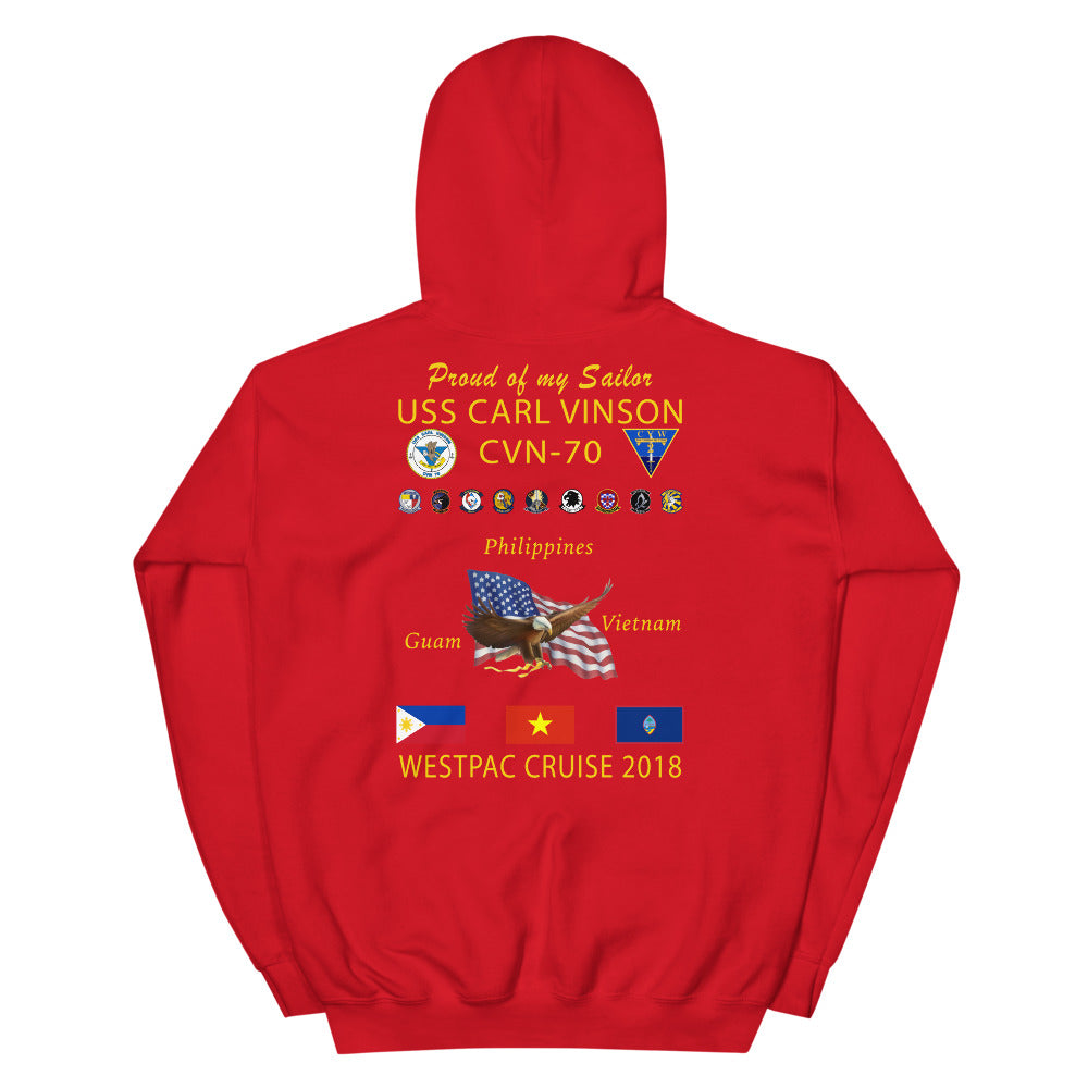 USS Carl Vinson (CVN-70) 2018 Cruise Hoodie - FAMILY