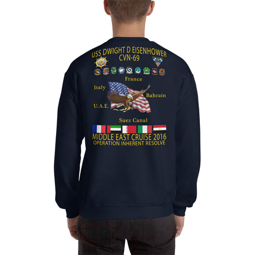 USS Dwight D. Eisenhower (CVN-69) 2016 Cruise Sweatshirt