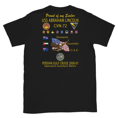 USS Abraham Lincoln (CVN-72) 2000-01 Cruise Shirt - Family