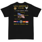 USS America (CV-66) 1981 Cruise Shirt - SIZES 4XL-5XL ONLY