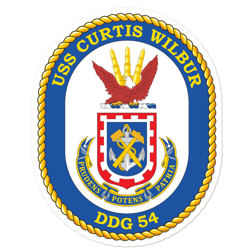 USS Curtis Wilbur (DDG-54) Ship's Crest Vinyl Sticker